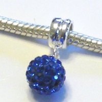 (image for) Charm 925 - Pave Ball Drop - Blue