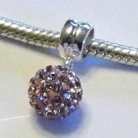 (image for) Charm 925 - Pave Ball Drop - Light Pink