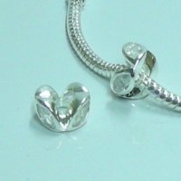 (image for) Charm 925 CZ Stone - Rondelle - Petal - Clear