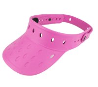 (image for) Pink Visor Fits Shoe Charm & Jibbitz Beach Sun Hat Adjustable Waterproof