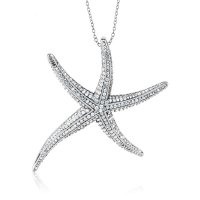 (image for) 925 - Sterling - Starfish CZ Large Pendant