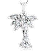 (image for) 925 - Sterling - Palm Tree CZ Small Pendant