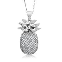 (image for) 925 - Sterling ? Pineapple Shaped Clear Large CZ Pendant