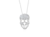 (image for) 925 - Sterling - Skull Micro-pave Medium 15mm CZ Pendant