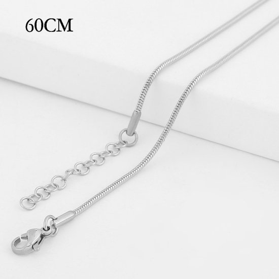 (image for) Stainless Steel Snake Chain 24" +2" Extender Lobster Clasp - Click Image to Close