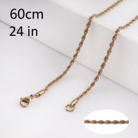 (image for) Stainless Steel Rope Chain Rose Gold 24" Lobster