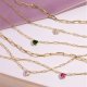 (image for) 925 Gold Plated Sterling Paperclip Chain CZ Heart Pendant