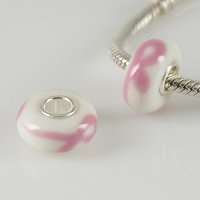 (image for) 925 Glass Beads - Theme - Pink Ribbon