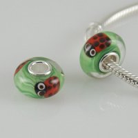 (image for) 925 Glass Beads Lady Bug