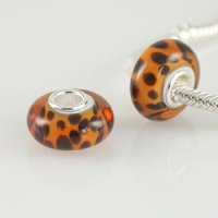 (image for) 925 Glass Beads - Spots - Brown