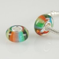 (image for) 925 Glass Beads - Stripes - Rainbow