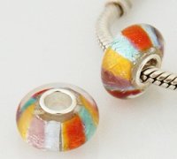 (image for) 925 Glass Beads - Dichroic Stripes - Multi Color