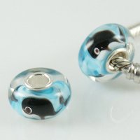 (image for) 925 Glass Beads Whale - Blue