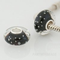 (image for) 925 Glass Beads - Bubble - Black