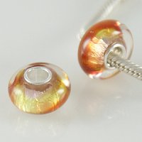 (image for) 925 Glass Beads - Dichroic - Gold, Red & Pink