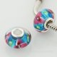 (image for) 925 Glass Beads - Dichroic Bubble Flower - Teal & Pink