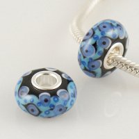 (image for) 925 Glass Beads - Black, Blue & Sky Blue