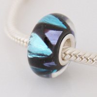 (image for) 925 Glass Beads - Dichroic - Black, Purple & Blue