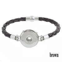 (image for) Snap Jewelry Magnetic Bracelet Brown Leather Holds 18-20mm