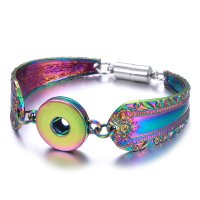 (image for) Snap Jewelry Rainbow Spoon Flower Magnetic Bracelet Fit 18-20mm