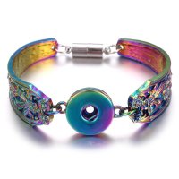 (image for) Snap Jewelry Rainbow Spoon Flower Magnetic Bracelet Fit 18-20mm
