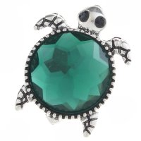 (image for) Snap Jewelry Sea Turtle Rhinestone Green 18-20mm Fits Accessory