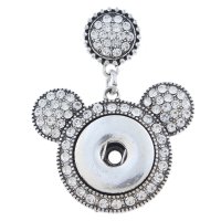 (image for) Snap Jewelry Mickey Mouse Pendant CZ Rhinestone Fits 18-20mm