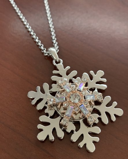 (image for) Snap Jewelry Rose Gold Snowflake Christmas Baguette 18-20mm - Click Image to Close