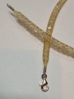 (image for) 925 Mesh Crystal Lobster Necklace - Gold