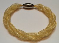 (image for) 925 Mesh Crystal Magnet Bracelet - Gold