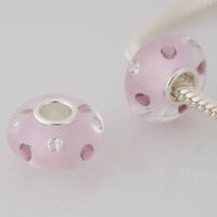 (image for) 925 Glass Beads - CZ Stone - Pink, Purple & Clear