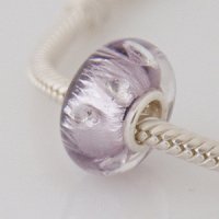 (image for) 925 Glass Beads - CZ Stone Dichroic - Shades of Purple