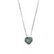 (image for) 925 Sterling Silver Heart Bezel Mystic Gemstone CZ Necklace
