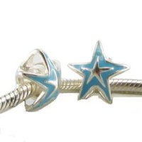 (image for) Charm 925 Enamel & Silver - Star Fish - Light Blue