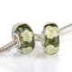 (image for) 925 Glass Beads - Flower - Olive & Creme