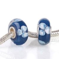 (image for) 925 Glass Beads - Bubble Flower - Blue & Light Blue