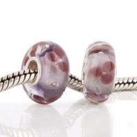 (image for) 925 Glass Beads - Bubble Flower - Lavender & Purple