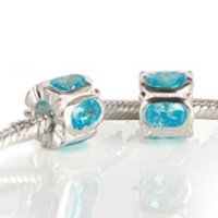 (image for) Charm 925 CZ Stone - Rondelle Oval - Blue