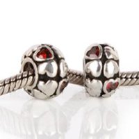 (image for) Charm 925 CZ Stone - Round - Heart - Red