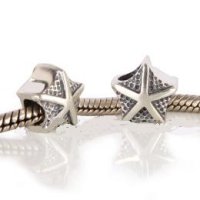 (image for) Charm 925 - Silver Star Fish - Raised
