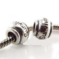 (image for) Charm 925 - Silver Round Survivor - Pink Ribbon