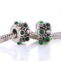 (image for) Charm 925 CZ Stone - Raised Dots - Green