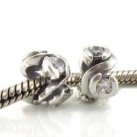 (image for) Charm 925 Silver Rondelle - Clear