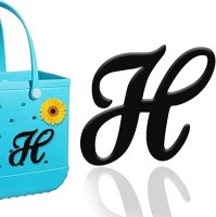 (image for) H - Letter Monogram Charm for Our Beach Bags Jumbo Charms Compatible for bogg, Simply Southern