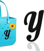 (image for) Y - Letter Monogram Charm for Our Beach Bags Jumbo Charms Compatible for bogg, Simply Southern
