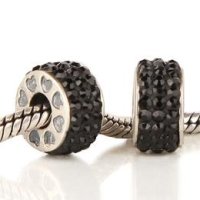 (image for) Charm 925 - 3 Row Rondelle - Black