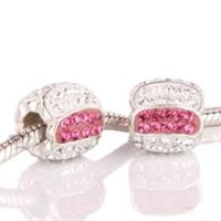 (image for) Austrian Crystal Charm 925 -14 Row - Petals Pink & Clear