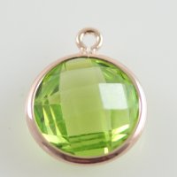 (image for) A&A Birthstone Charms - August Peridot - Rose Gold