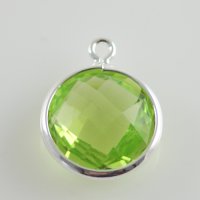 (image for) A&A Birthstone Charms - August Peridot - Silver