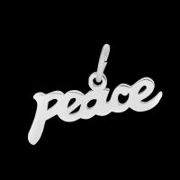 (image for) Small 18*25mm Stainless Steel Script Charm - Peace